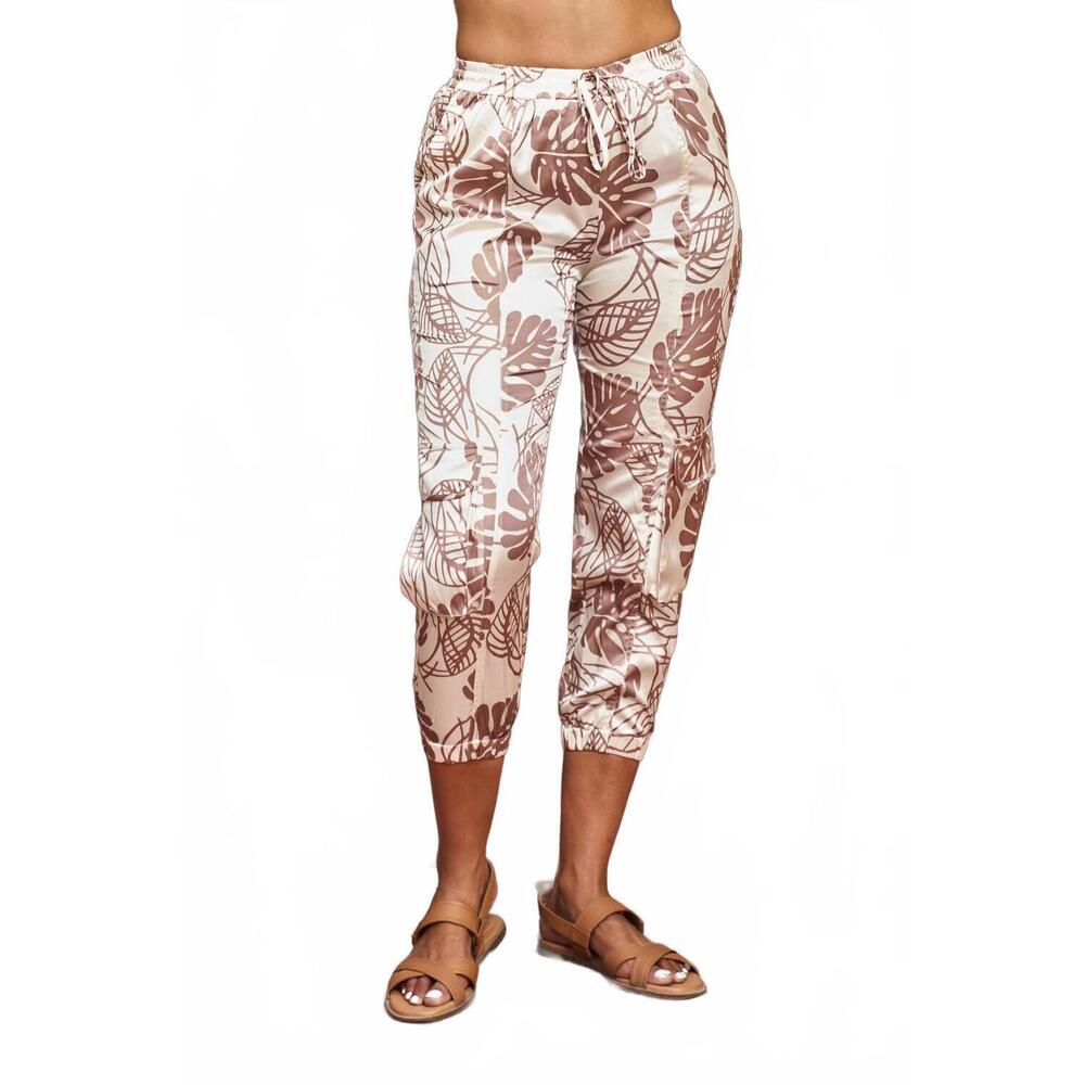NEW PAPARAZZI satin palm print jogger pant in palm print